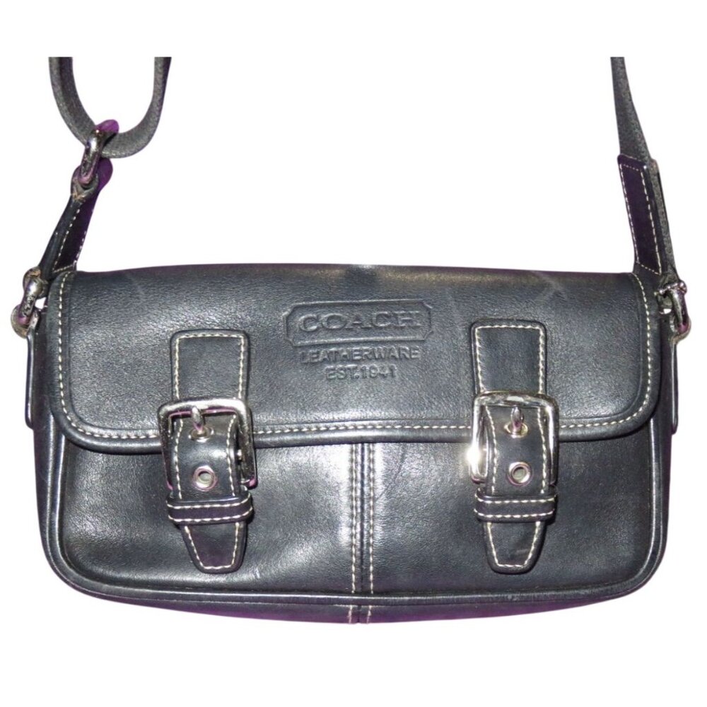 Coach 2004 Vintage Leatherware Soho Bleecker Double Buckle Crossbody #1404
